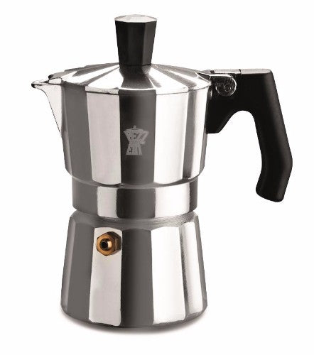 Pezzetti Luxexpress Aluminium Coffee Maker in vibrant red, perfect for brewing rich and aromatic espresso on the stovetop.