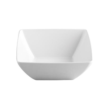 Set of 6 white Jab Square Bowls, 13cm each, durable melamine, scratch-resistant, perfect for serving hot or cold dishes.