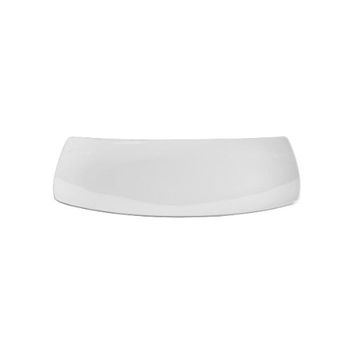 Rectangular white melamine serving platter by JAB Design, perfect for presenting appetizers and main courses stylishly.