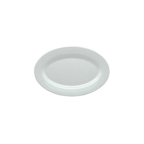 Set of 6 elegant white oval melamine platters, 24cm, durable, dishwasher safe, perfect for any dining occasion.