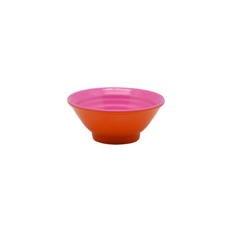 Vibrant Hot Pink & Orange mini dip dishes set of 6, durable melamine for stylish entertaining, dishwasher safe and scratch resistant.