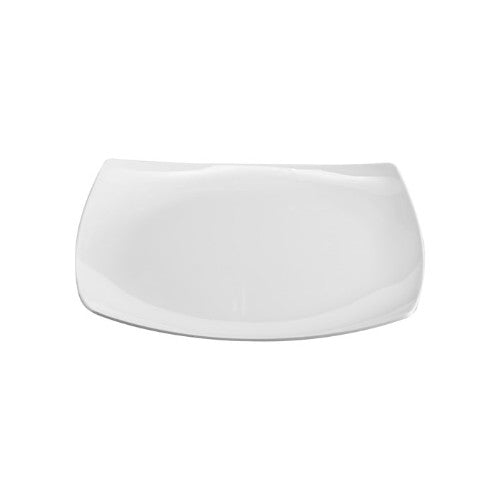 Square white Jab Plate made from durable melamine, ideal for various dishes, dishwasher safe, and elegant for any occasion.