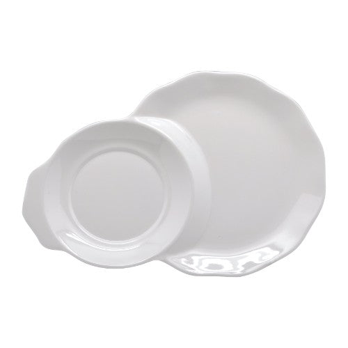 Stylish white melamine tray with high luster, scratch-resistant surface, perfect for versatile serving and easy cleaning.