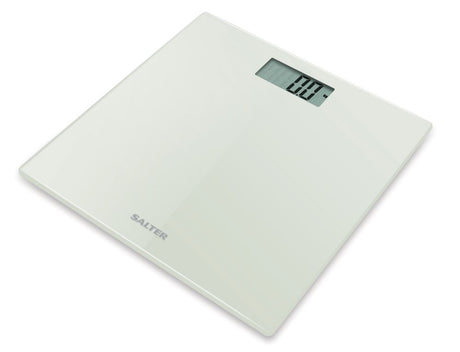 Ultra slim glass electronic scale with large display and instant weight reading, max capacity 180kg, easy to store.