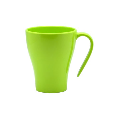 Set of 6 vibrant Solid Lime melamine mugs, perfect for serving gelato, desserts, or beverages indoors and outdoors.