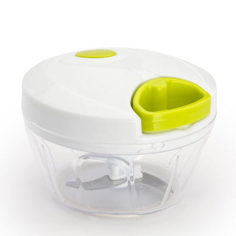 Taylors Mini Chopper with pull-cord for quick vegetable chopping, featuring sharp blades and compact design for easy use.