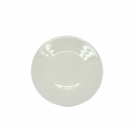 Elegant 17cm off-white plate with fine line detailing, perfect for modern dining and dishwasher/microwave safe.
