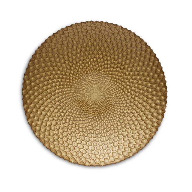 Elegant 33cm gold glass bowl by Padma Lakshmi, perfect for serving fruits or salads and enhancing any table setting.