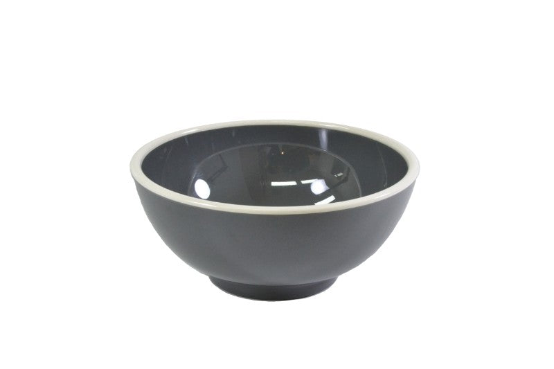 Set of 6 Jab Vintage Grey/White Rim Bowls, 15cm melamine, elegant design, durable, dishwasher safe, perfect for any occasion.