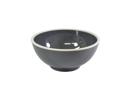 Set of 6 Jab Vintage Grey/White Rim Bowls, 15cm melamine, elegant design, durable, dishwasher safe, perfect for any occasion.