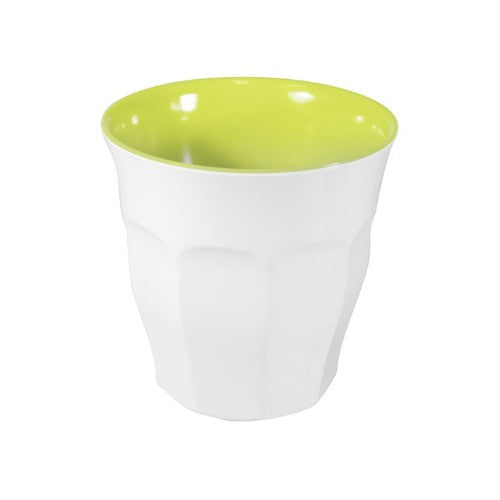Vibrant Apple and white melamine tumblers, set of 6, 300ml, durable, dishwasher safe, ideal for indoor and outdoor dining.