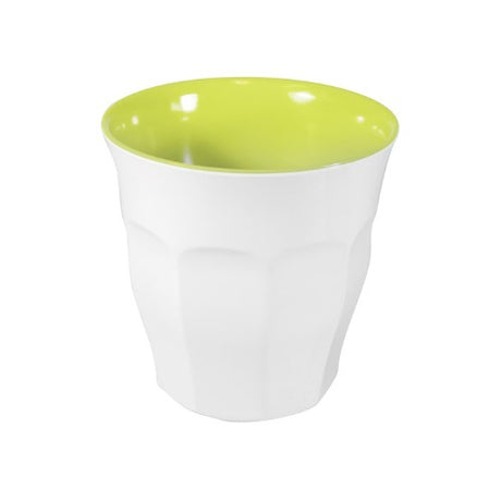 Vibrant Apple and white melamine tumblers, set of 6, 300ml, durable, dishwasher safe, ideal for indoor and outdoor dining.