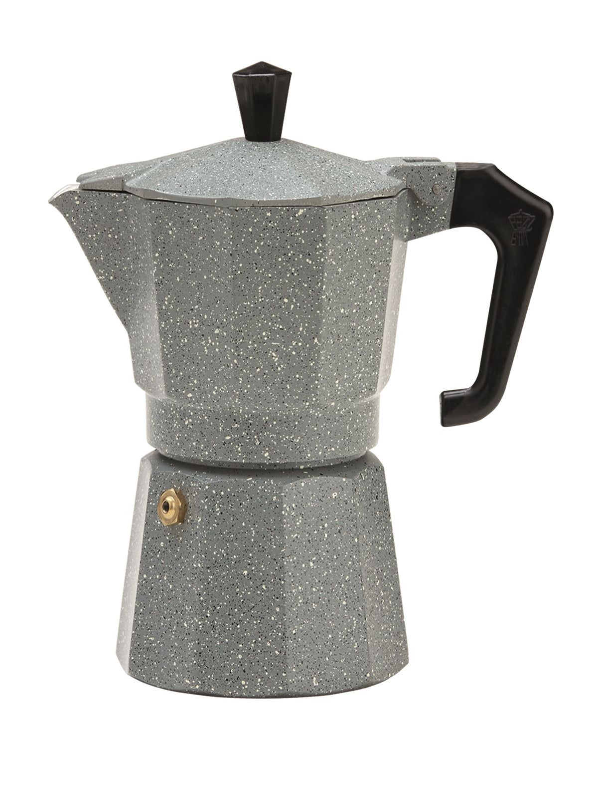 Pezzetti Stone Italexpress Aluminium Coffee Maker, stylish stovetop design in red or black for flavorful espresso.