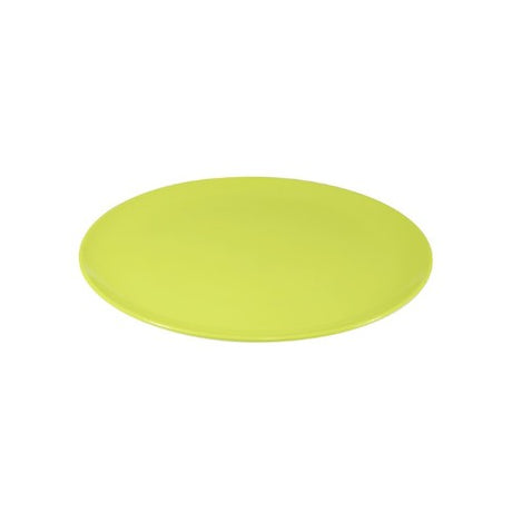 Set of 6 Jab Sorbet Round Coupe Plates in vibrant apple color, durable melamine, perfect for stylish dining and outdoor use.