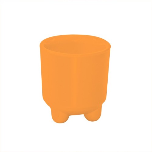 Set of 6 vibrant mango melamine egg cups, ideal for serving soft-boiled eggs and appetizers, durable and dishwasher safe.