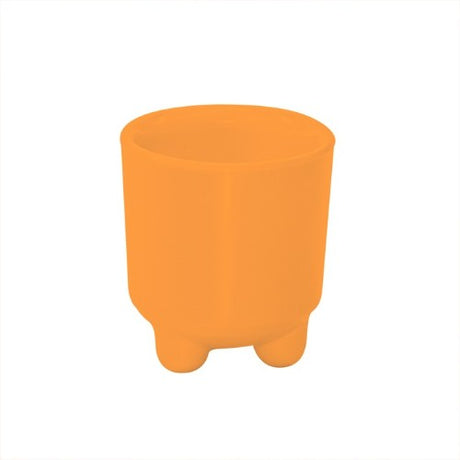 Set of 6 vibrant mango melamine egg cups, ideal for serving soft-boiled eggs and appetizers, durable and dishwasher safe.