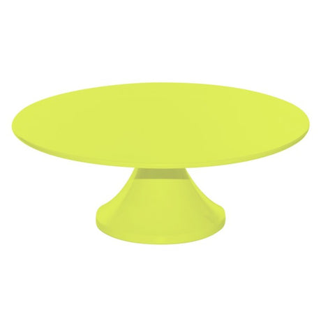Elegant gray melamine cake stand with glossy finish and vibrant apple design, perfect for showcasing desserts.