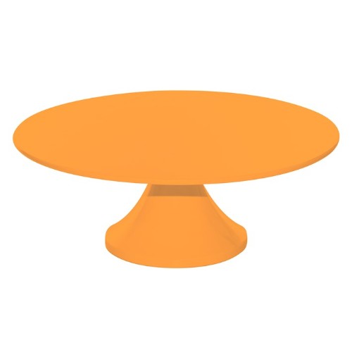 Vibrant mango-colored cake stand, crafted from durable melamine, perfect for enhancing dessert presentations at events.