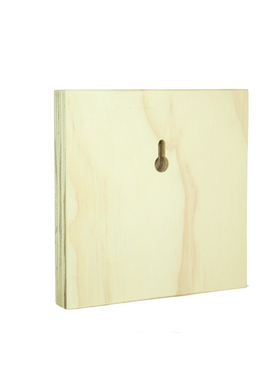 Elegant dark wood Art Block featuring a Morepork design on eco-friendly plywood, ready to hang and perfect for any room.
