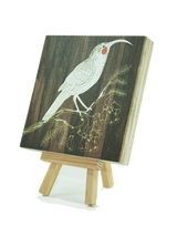 Art Block Plywood featuring a Huia bird design in dark wood finish, 120mm x 120mm, eco-friendly and ready to hang.