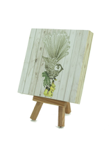 Light wood art block featuring a Fantail design, eco-friendly pine plywood, 120mm x 120mm, ready to hang.