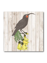 Art Block Plywood in light wood features elegant Huia art on eco-friendly 18mm pine ply, ready to hang for versatile decor.