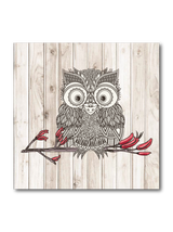 Light wood art block featuring vibrant Morepork prints on eco-friendly plywood, ready to hang, perfect for home decor.