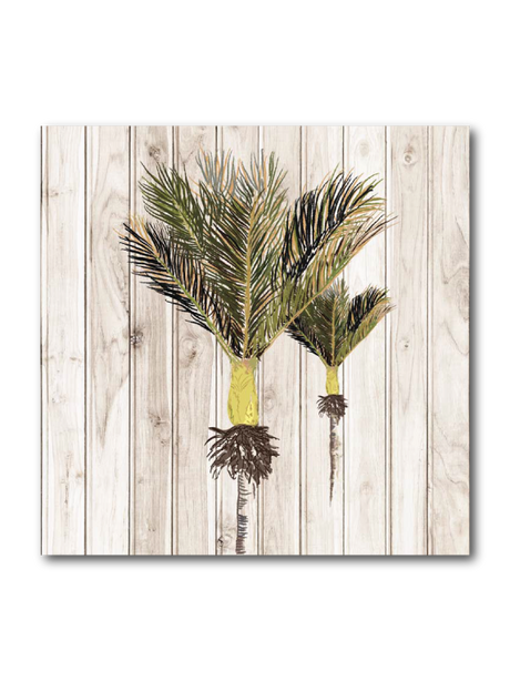 Eco-friendly art block featuring Nikau design, crafted from light wood pine plywood, ready to hang and vibrant in color.