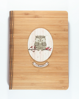 Elegant Morepork Bamboo Journal featuring a tribal husky pattern, FSC certified, ideal for journaling and gifting.