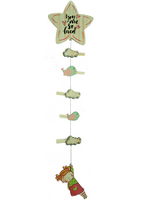 Art Pegs featuring a girl holding a star, made of eco-friendly pine veneer, ready to hang and beautifully gift-boxed.