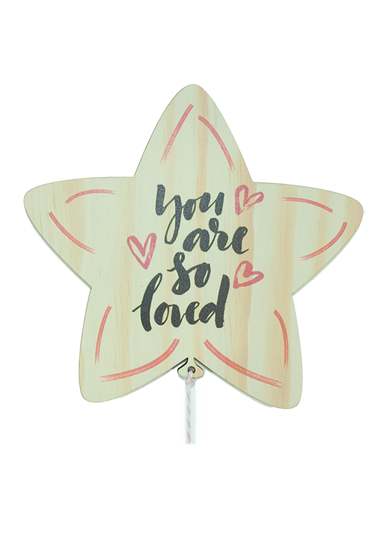 Art Pegs featuring a girl holding a star, made from eco-friendly pine veneer, ready to hang and beautifully gift boxed.