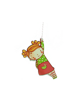 Art Pegs featuring a girl holding a star, crafted from eco-friendly pine veneer, ready to hang, perfect for gifting.