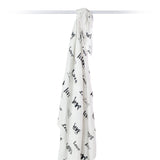 Eco-friendly bamboo swaddle measuring 47"x47", soft and versatile for swaddling, nursing cover, and more.