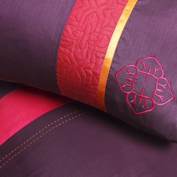 European Pillowcase - Indie Spice by Logan & Mason with vibrant embroidery and quilted texture, perfect for stylish bedrooms.