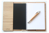 Kiwana Printed Bamboo Journal featuring a vibrant kiwi and bee design, eco-friendly and perfect for on-the-go writing.