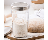 Kilner Sifter Jar (500ml) with stainless steel sieve, perfect for sifting flour and sugar, in durable glass packaging.