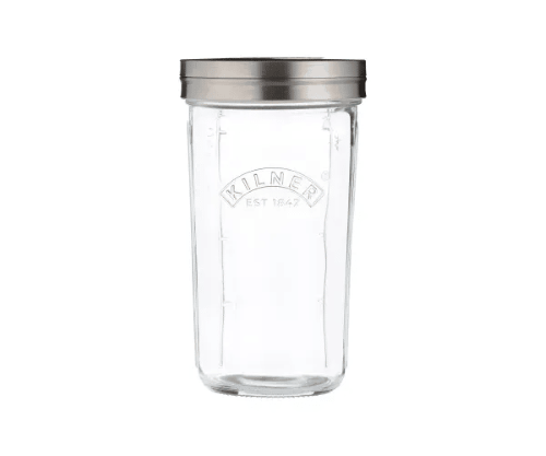 Kilner Sifter Jar (500ml) with stainless steel sifter, perfect for sifting flour and sugar while keeping ingredients fresh.