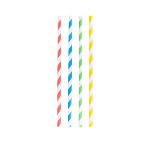 Colorful Avanti Rainbow Paper Straws, 20cm, set of 50, eco-friendly, compostable, BPA-free, perfect for any occasion.