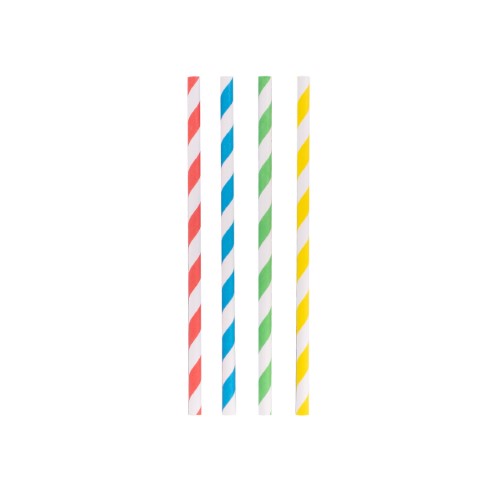 Colorful Avanti Rainbow paper straws, 14cm long, eco-friendly, 3-Ply, set of 50, perfect for cocktails and events.