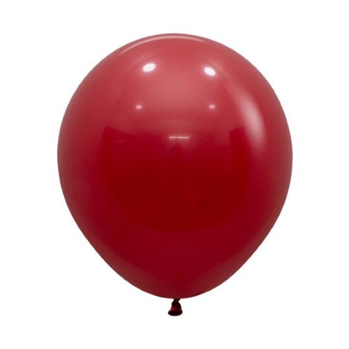Pack of 25 large imperial red latex balloons, perfect for elegant decorations at any festive occasion.