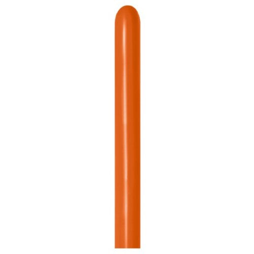 Bright sunset orange latex balloons in a pack of 50, perfect for celebrations, durable and versatile for creative designs.
