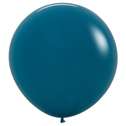 Pack of 3 Sempertex 60cm deep teal latex balloons, perfect for stylish parties and events with elegant decor.
