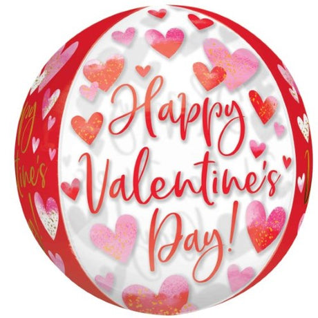 Vibrant watercolor design foil balloon for Valentine's Day, measuring 38cm x 40cm, perfect for romantic celebrations.