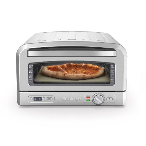 Indoor pizza oven with a 12.5-inch stone, cooks artisanal pizzas at up to 700°F in minutes for crispy crusts and bubbling cheese.