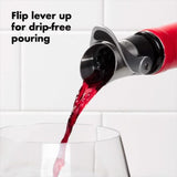 OXO STEEL Wine Stopper & Pourer: Elegant stainless steel tool that seals and aerates wine for a smooth, controlled pour.