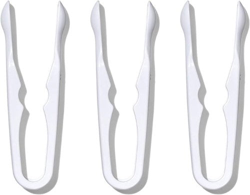 Compact OXO GG POP Mini Tongs 3 Pack for easy gripping and serving from POP Containers, perfect for small snacks and ingredients.