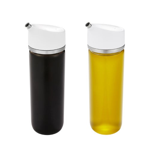 Precision Pour Dispenser Set by OXO GG, featuring drip-free spouts for easy, accurate pouring of oils and sauces.