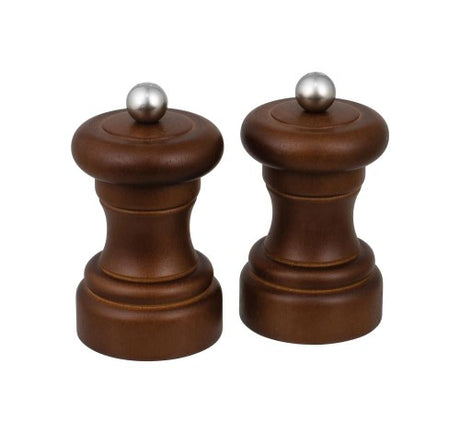 Wilkie Brothers 10cm salt and pepper mill set with adjustable ceramic grinder, combining style and functionality for any kitchen.