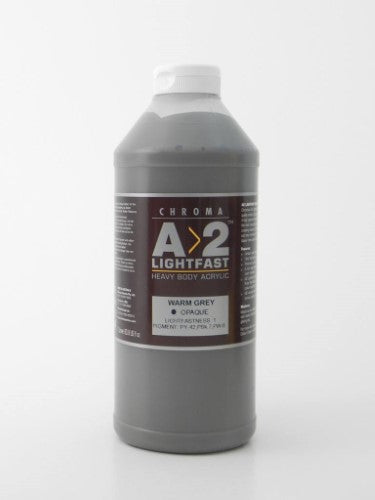 A2 Acrylic Paint in Warm Grey, 1 Litre – high pigment, smooth consistency ideal for artists of all skill levels.