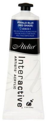 Acrylic paint in Pthalo Blue (Red Shade), ideal for versatile techniques, smooth blending, and layering; made in Australia.